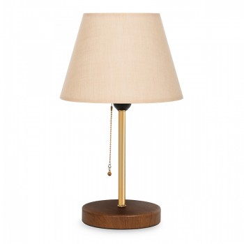 Φωτιστικό επιτραπέζιο Tipton Megapap μέταλλο/πλαστικό/Mdf χρώμα μπεζ/χρυσό/καφέ 22x14x40εκ.