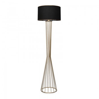 Φωτιστικό δαπέδου Clarke Megapap μέταλλο/ύφασμα χρώμα χρυσό/μαύρο 38x21x155εκ.