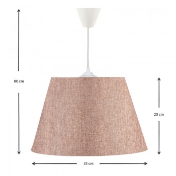 Φωτιστικό οροφής Elanor Megapap υφασμάτινο μονόφωτο χρώμα ροζ 37x21x70εκ.