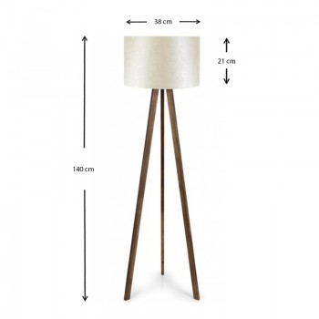 Φωτιστικό δαπέδου Rosling Megapap Mdf/ύφασμα Pvc χρώμα καρυδί/μπεζ 38x21x140εκ.