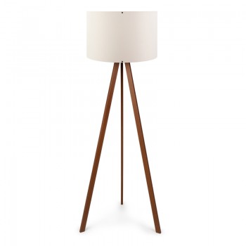 Φωτιστικό δαπέδου Rosling Megapap Mdf/ύφασμα Pvc χρώμα καρυδί/μπεζ 38x21x140εκ.