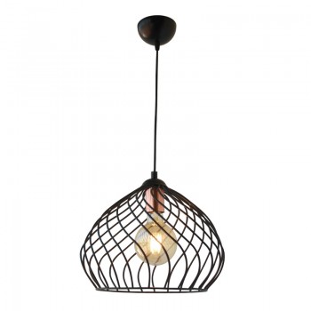 Φωτιστικό οροφής Dennis Megapap μεταλλικό μονόφωτο χρώμα μαύρο 21x30x70εκ.