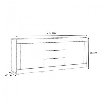 Μπουφές μελαμίνης Ocean Megapap χρώμα sonoma 210x45x86εκ.