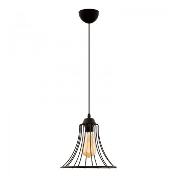 Φωτιστικό οροφής Gerel Megapap E27 μεταλλικό μονόφωτο χρώμα μαύρο 24x24x70εκ.