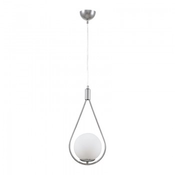 Φωτιστικό οροφής Shemesh Megapap E27  μεταλλικό μονόφωτο χρώμα ασημί 20x20x85εκ.