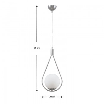 Φωτιστικό οροφής Shemesh Megapap E27  μεταλλικό μονόφωτο χρώμα ασημί 20x20x85εκ.