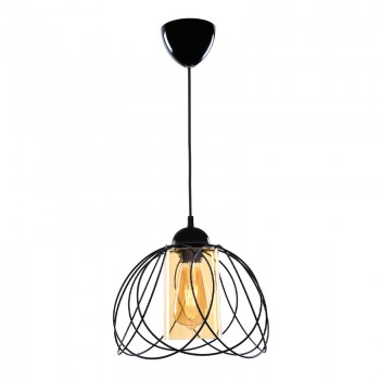 Φωτιστικό οροφής Abilene Megapap E27 μεταλλικό μονόφωτο χρώμα μαύρο 26x26x68εκ.