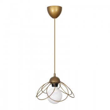 Φωτιστικό οροφής Zufash Megapap E14 μεταλλικό μονόφωτο χρώμα χρυσό 25x25x60εκ.