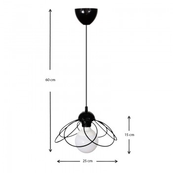 Φωτιστικό οροφής Zufash Megapap E14 μεταλλικό μονόφωτο χρώμα μαύρο 25x25x60εκ.