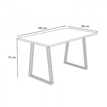 Τραπέζι Gable Megapap μεταλλικό - μελαμίνης χρώμα γκρι σκυροδέματος 140x80x76εκ.