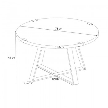 Τραπεζάκι σαλονιού Mauricio Megapap μεταλλικό - μελαμίνης χρώμα sonoma - ανθρακί 78x78x43εκ.