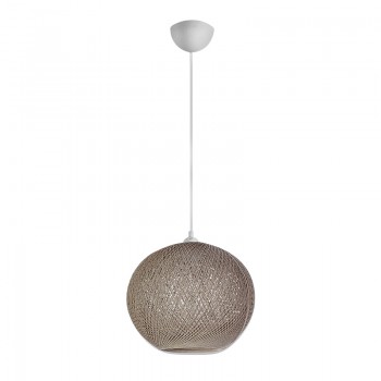 Φωτιστικό οροφής Gibson Megapap από σχοινί μονόφωτο χρώμα μόκα 30x23x70εκ.