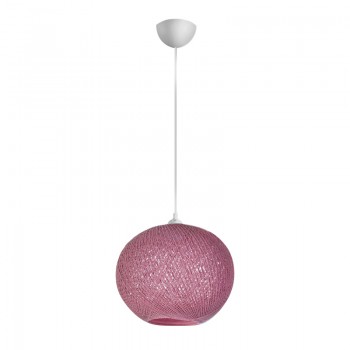 Φωτιστικό οροφής Gibson Megapap από σχοινί μονόφωτο χρώμα ροζ 30x23x70εκ.