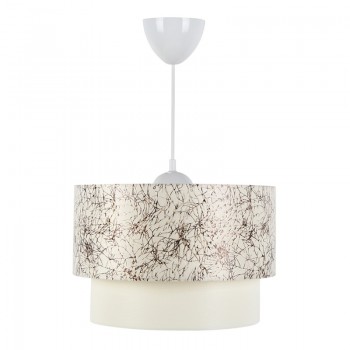 Φωτιστικό οροφής Whitehouse Megapap υφασμάτινο μονόφωτο χρώμα λευκό - μαύρο 30x20x55εκ.