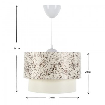 Φωτιστικό οροφής Whitehouse Megapap υφασμάτινο μονόφωτο χρώμα λευκό - μαύρο 30x20x55εκ.