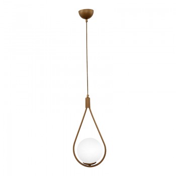 Φωτιστικό οροφής Shemesh Megapap E27  μεταλλικό μονόφωτο χρώμα χρυσό ματ 20x20x85εκ.