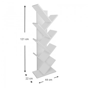 Βιβλιοθήκη μελαμίνης Milton Megapap χρώμα λευκό 44x22x121εκ.