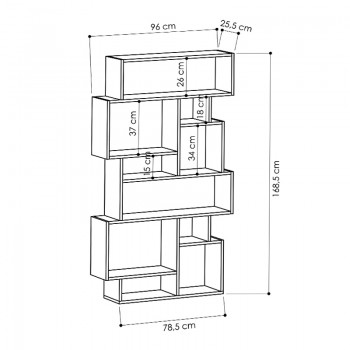 Βιβλιοθήκη μελαμίνης Karmato Megapap χρώμα λευκό 96x25,5x168,5εκ.