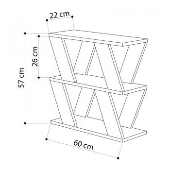 Τραπεζάκι βοηθητικό Lazena Megapap μελαμίνης χρώμα γκρι ρετρό 60x22x57εκ.