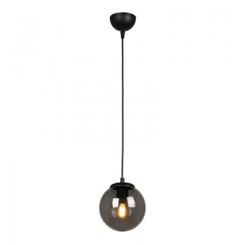 Φωτιστικό οροφής Malta Megapap E27 γυάλινο μονόφωτο χρώμα μαύρο 15x15x70εκ.