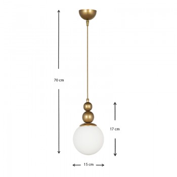 Φωτιστικό οροφής Latona Megapap E27 μεταλλικό μονόφωτο χρώμα χρυσό 15x15x70εκ.