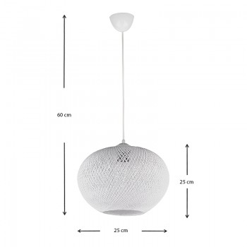 Φωτιστικό οροφής Visca Megapap E27 από σχοινί μονόφωτο χρώμα λευκό 25x25x60εκ.