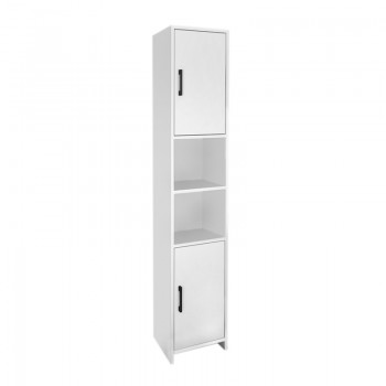 Ντουλάπι κουζίνας - μπάνιου Hobbes Megapap από μελαμίνη χρώμα λευκό 35x30x182,3εκ.