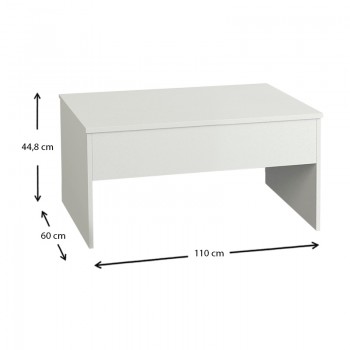 Τραπεζάκι σαλονιού Devon Megapap με σερβιτόρο από μελαμίνη χρώμα λευκό 110x60x44,8εκ.