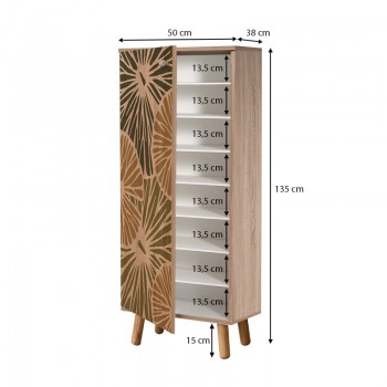 Παπουτσοθήκη - ντουλάπι Soho Megapap από μελαμίνη χρώμα sonoma 50x38x135εκ.