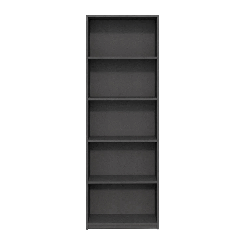 Βιβλιοθήκη μελαμίνης Max Megapap χρώμα ανθρακί 58x23x170εκ.