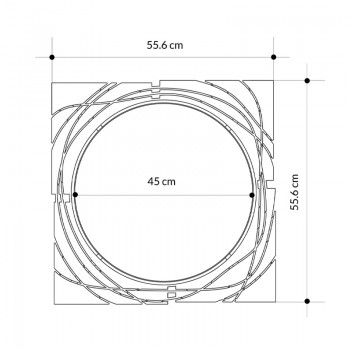 Καθρέπτης τοίχου Hulla Megapap από μέταλλο χρώμα μαύρο 55,6x2x55,6εκ.
