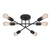 Φωτιστικό οροφής Helga Megapap E27 μεταλλικό εξάφωτο χρώμα μαύρο 50x12x20εκ.