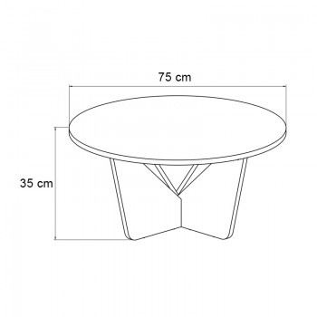 Τραπεζάκι σαλονιού Lagerta Megapap χρώμα μαύρο εφέ μαρμάρου Ø75x35εκ.