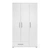 Ντουλάπα ρούχων Bianco Megapap τρίφυλλη με συρτάρια χρώμα λευκό 103x52x187εκ.