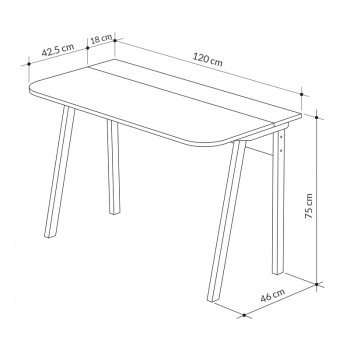 Γραφείο εργασίας Luton Megapap χρώμα φυσικό οξιάς 120x60x75εκ.