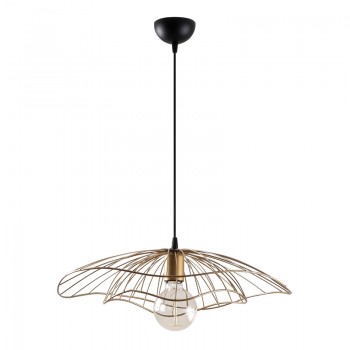 Φωτιστικό οροφής Yildo Megapap E27 μεταλλικό μονόφωτο χρώμα χρυσό vintage Φ50x111εκ.