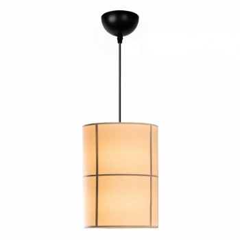 Φωτιστικό οροφής Strip Megapap E27 υφασμάτινο μονόφωτο χρώμα κρεμ Φ28x100εκ.