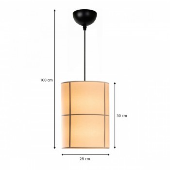 Φωτιστικό οροφής Strip Megapap E27 υφασμάτινο μονόφωτο χρώμα κρεμ Φ28x100εκ.