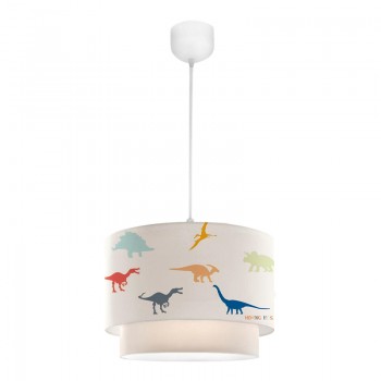 Φωτιστικό οροφής Goofy Megapap υφασμάτινο μονόφωτο με χαριτωμένα δεινοσαυράκια 30x20x70εκ.