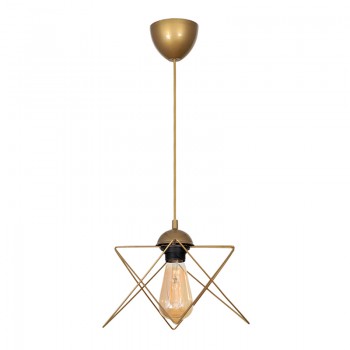 Φωτιστικό οροφής Faven Megapap E27 μεταλλικό μονόφωτο χρώμα χρυσό 17x17x70εκ.