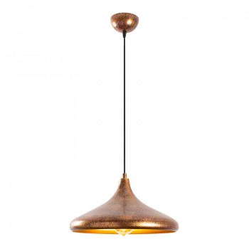 Φωτιστικό οροφής Barek Megapap E27 μεταλλικό μονόφωτο χρώμα bronze Φ34x119εκ.