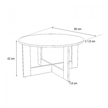 Τραπεζάκι σαλονιού Kati Megapap χρώμα γκρι σκυροδέματος Ø80x42εκ.