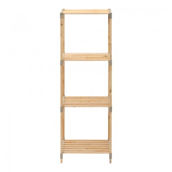 Ραφιέρα δαπέδου ξύλινη - πλαστική χρώμα φυσικό - μπεζ 38x30x116εκ.