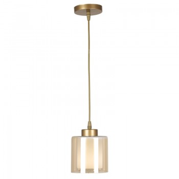 Φωτιστικό οροφής Kenedy Megapap E27 γυάλινο μονόφωτο χρώμα χρυσό Ø13x60εκ.