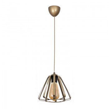 Φωτιστικό οροφής Teresa Megapap E27 μεταλλικό μονόφωτο χρώμα χρυσό Ø22x65εκ.