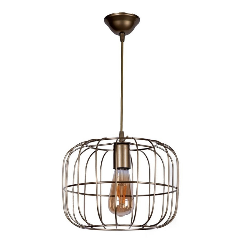 Φωτιστικό οροφής Cassie Megapap E27 μεταλλικό μονόφωτο χρώμα χρυσό Ø25x60εκ.