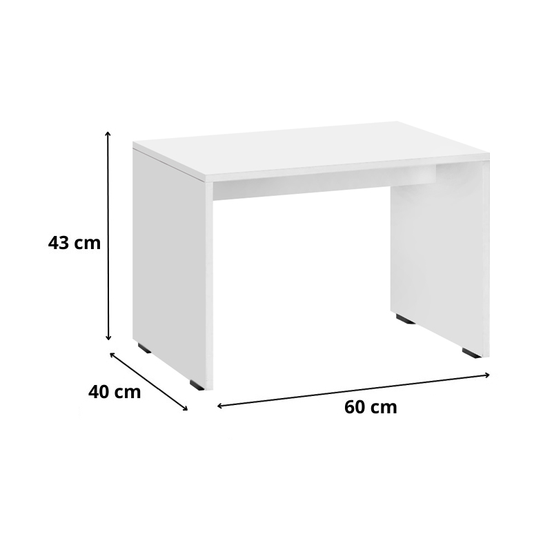 Τραπεζάκι σαλονιού - γραφείου Rio Megapap χρώμα λευκό 60x40x43εκ.