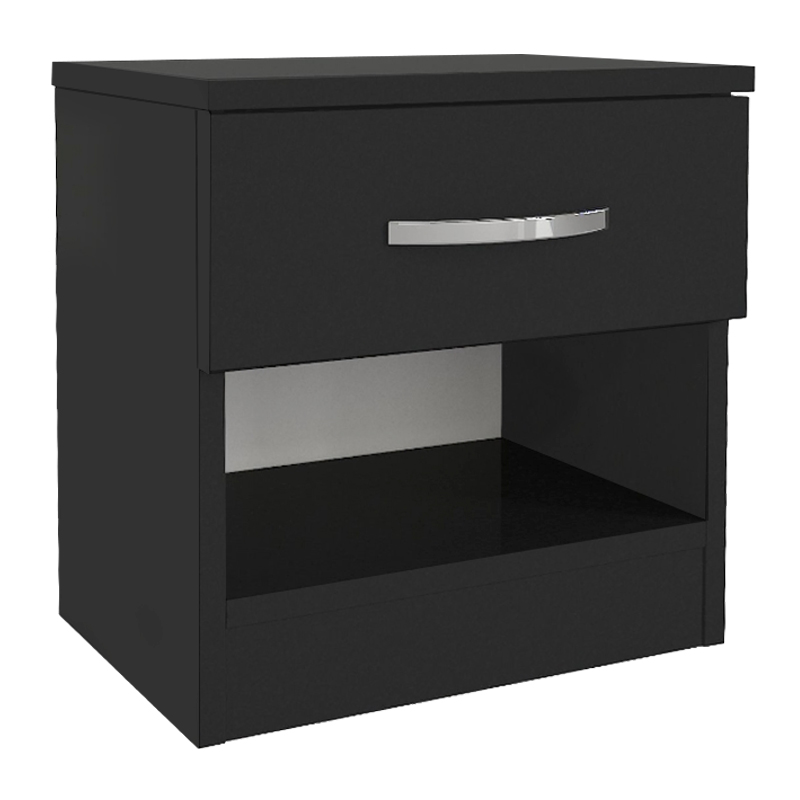 Κομοδίνο Lube Megapap χρώμα μαύρο 40x28,2x40εκ.