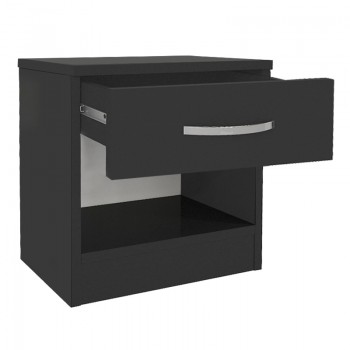 Κομοδίνο Lube Megapap χρώμα μαύρο 40x28,2x40εκ.