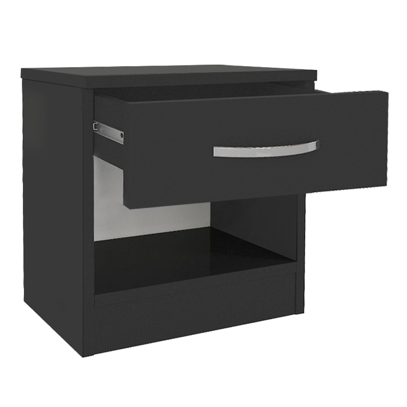 Κομοδίνο Lube Megapap χρώμα μαύρο 40x28,2x40εκ.